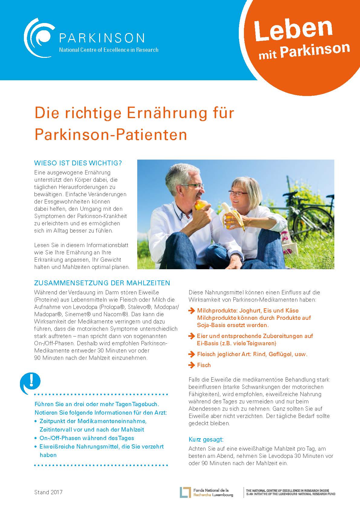 Factsheet-Ernaehrung - Parkinson-Krankheit